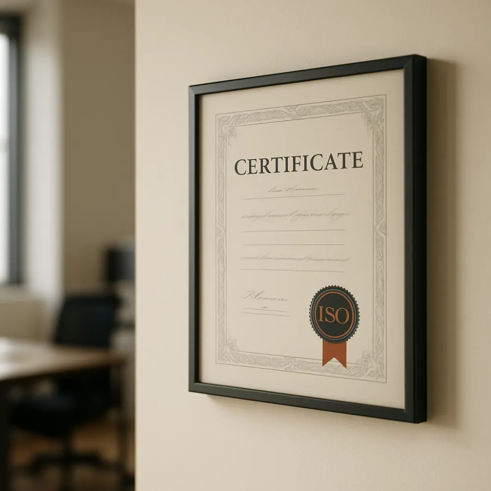 Vitrine de certificações e licenças